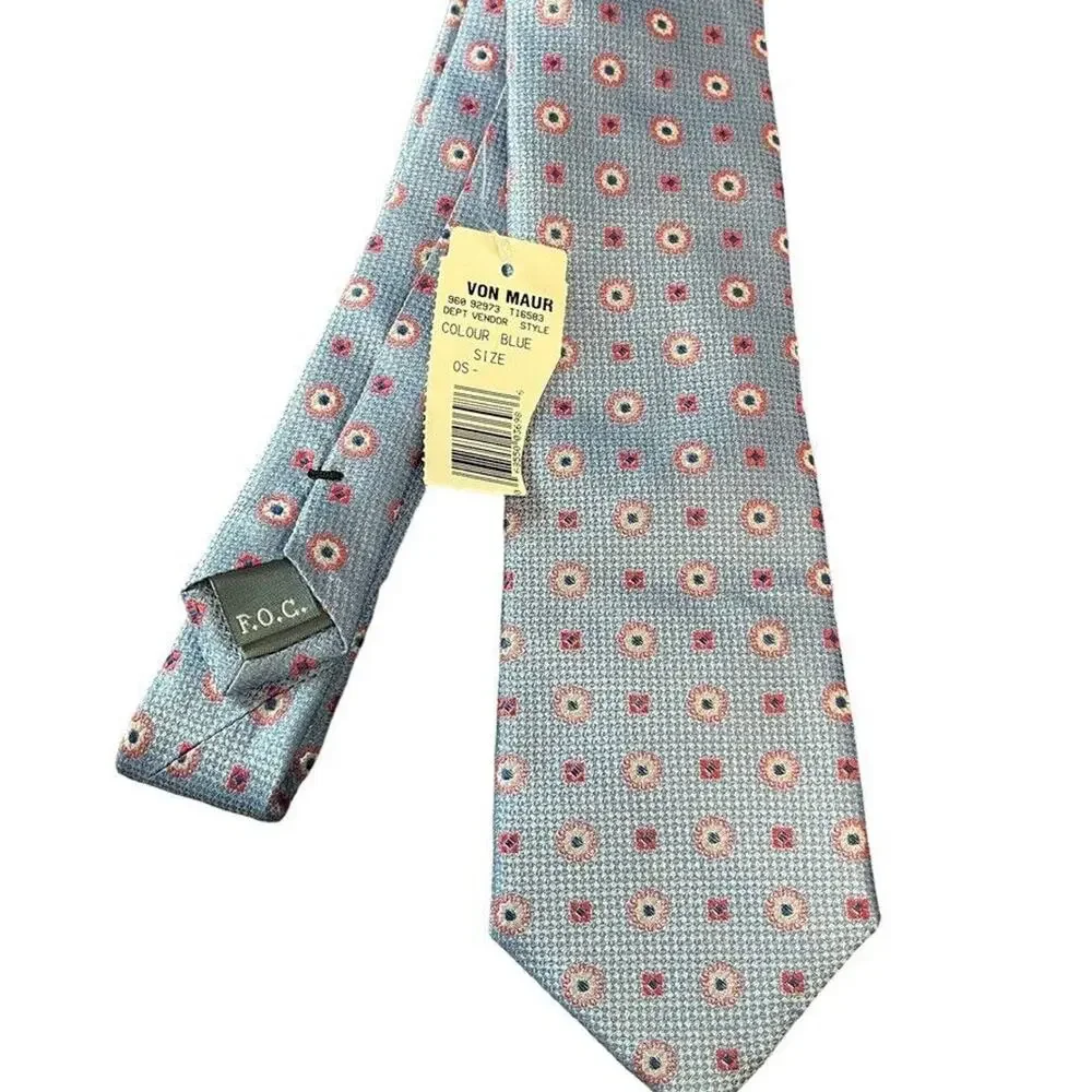 Forsyth Mens Blue Pink 100% Silk Hand Sewn Necktie Neck Tie Textured NWT Career